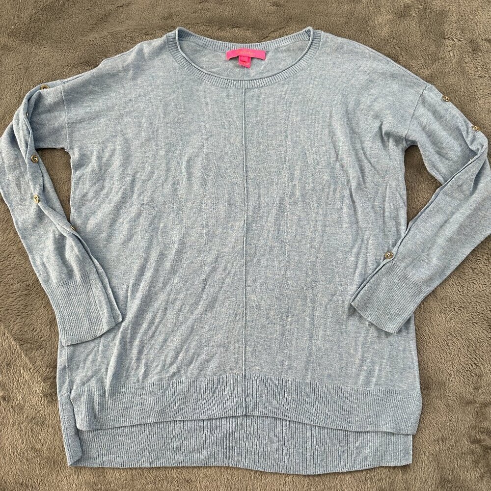 Lilly Pulitzer Melenie Coolmax Long Sleeve Sweater SMALL Blue